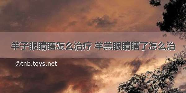 羊子眼睛瞎怎么治疗 羊羔眼睛瞎了怎么治