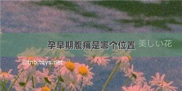 孕早期腹痛是哪个位置