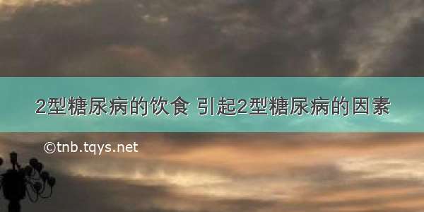 2型糖尿病的饮食 引起2型糖尿病的因素