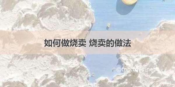 如何做烧卖 烧卖的做法