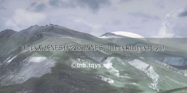 Linux系统NFS什么意思 NFS（Linux和Linux共享）