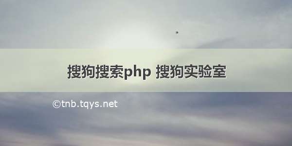 搜狗搜索php 搜狗实验室