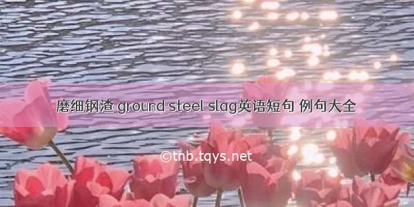 磨细钢渣 ground steel slag英语短句 例句大全