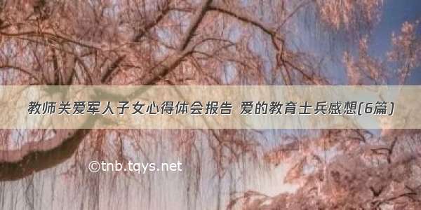 教师关爱军人子女心得体会报告 爱的教育士兵感想(6篇)