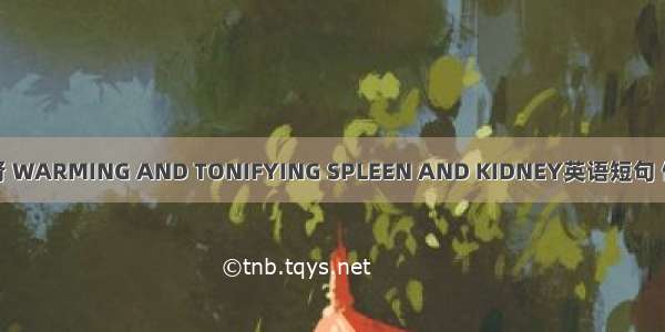 温补脾肾 WARMING AND TONIFYING SPLEEN AND KIDNEY英语短句 例句大全