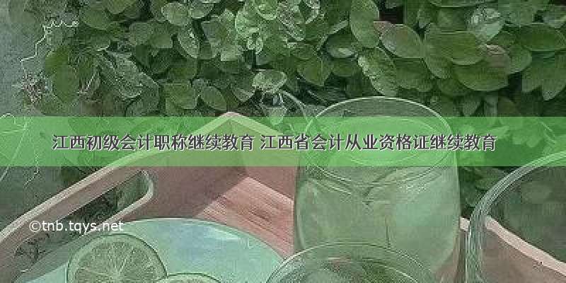 江西初级会计职称继续教育 江西省会计从业资格证继续教育