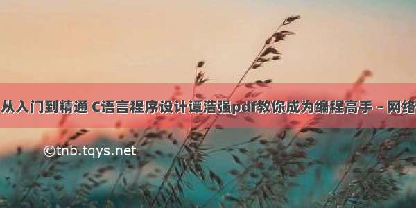 从入门到精通 C语言程序设计谭浩强pdf教你成为编程高手 – 网络