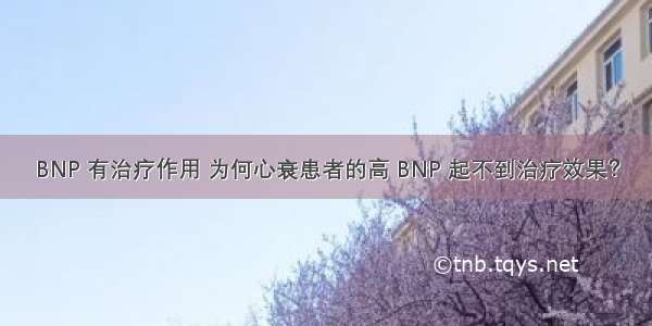 BNP 有治疗作用 为何心衰患者的高 BNP 起不到治疗效果？