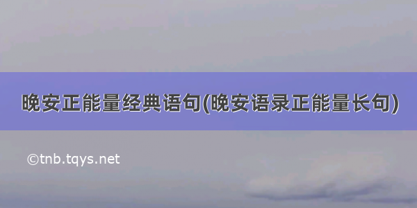 晚安正能量经典语句(晚安语录正能量长句)