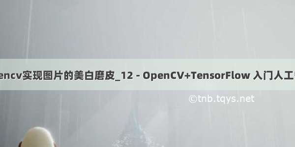 python用opencv实现图片的美白磨皮_12 - OpenCV+TensorFlow 入门人工智能图像处理-