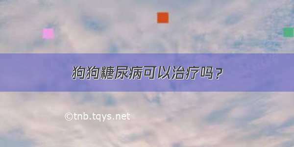 狗狗糖尿病可以治疗吗？