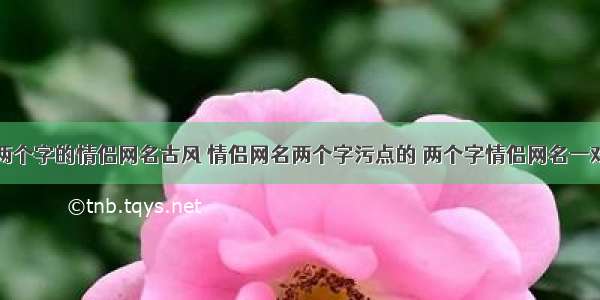 两个字的情侣网名古风 情侣网名两个字污点的 两个字情侣网名一对