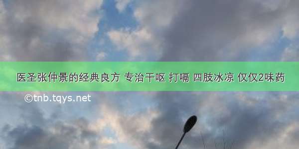 医圣张仲景的经典良方 专治干呕 打嗝 四肢冰凉 仅仅2味药