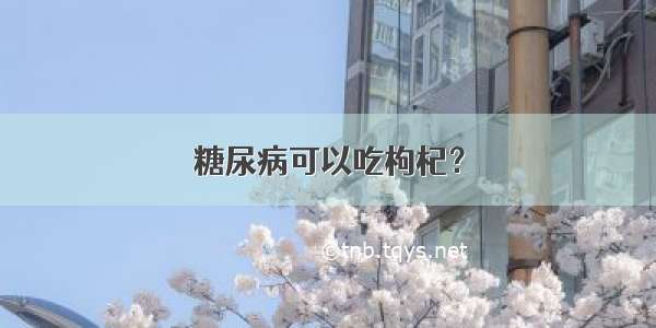 糖尿病可以吃枸杞？