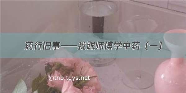 药行旧事——我跟师傅学中药（一）