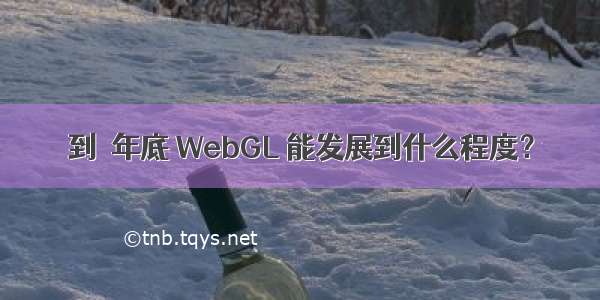 到  年底 WebGL 能发展到什么程度？