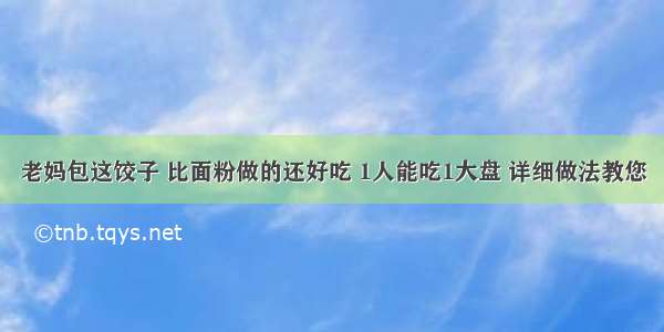 老妈包这饺子 比面粉做的还好吃 1人能吃1大盘 详细做法教您