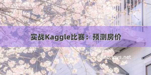 实战Kaggle比赛：预测房价