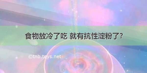 食物放冷了吃 就有抗性淀粉了？