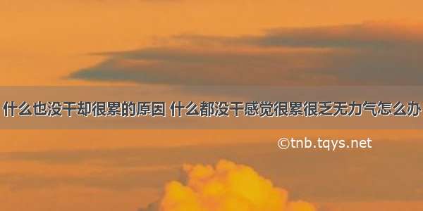 什么也没干却很累的原因 什么都没干感觉很累很乏无力气怎么办