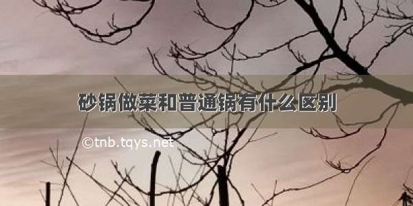 砂锅做菜和普通锅有什么区别