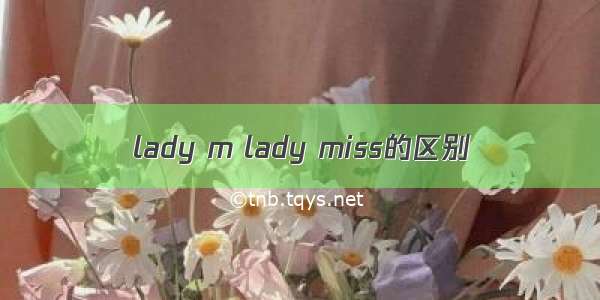 lady m lady miss的区别