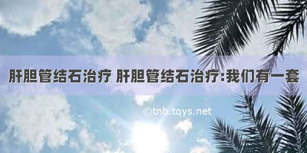 肝胆管结石治疗 肝胆管结石治疗:我们有一套