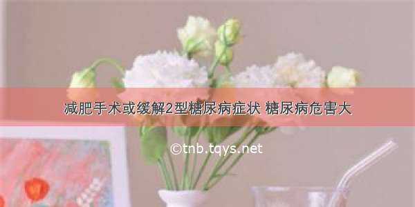 减肥手术或缓解2型糖尿病症状 糖尿病危害大