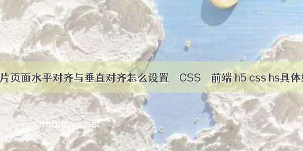 WORD图片页面水平对齐与垂直对齐怎么设置 – CSS – 前端 h5 css hs具体如何使用