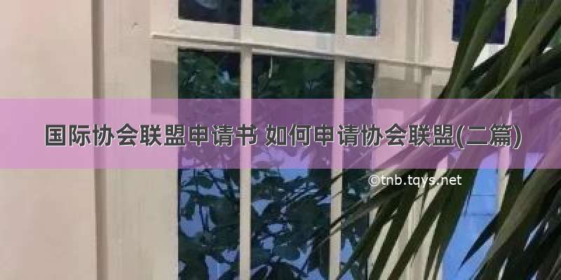 国际协会联盟申请书 如何申请协会联盟(二篇)