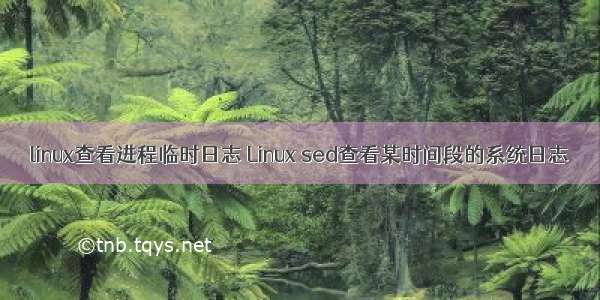 linux查看进程临时日志 Linux sed查看某时间段的系统日志