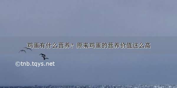 鸡蛋有什么营养？原来鸡蛋的营养价值这么高