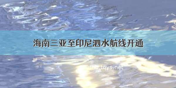 海南三亚至印尼泗水航线开通