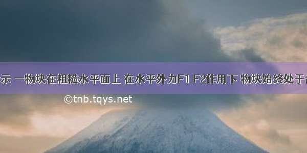 如图甲所示 一物块在粗糙水平面上 在水平外力F1 F2作用下 物块始终处于静止状态．