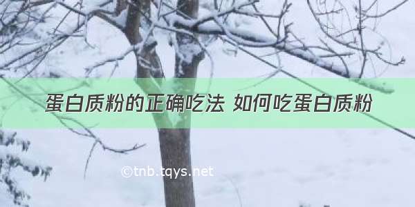 蛋白质粉的正确吃法 如何吃蛋白质粉