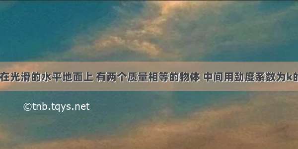 如图所示 在光滑的水平地面上 有两个质量相等的物体 中间用劲度系数为k的轻质弹簧