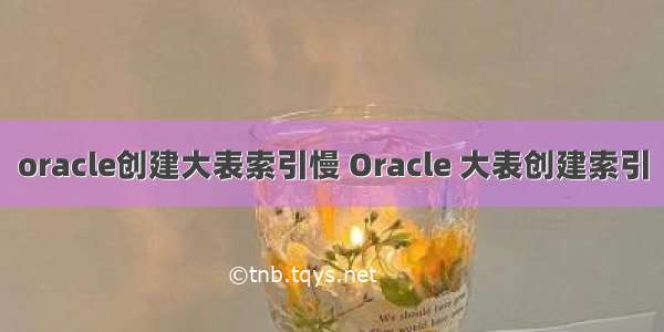 oracle创建大表索引慢 Oracle 大表创建索引