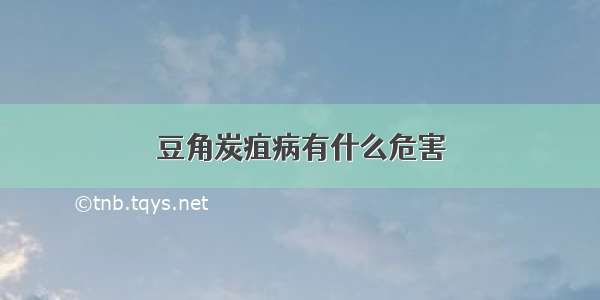 豆角炭疽病有什么危害