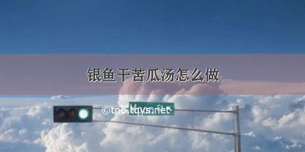 银鱼干苦瓜汤怎么做