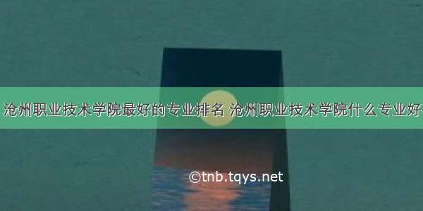 沧州职业技术学院最好的专业排名 沧州职业技术学院什么专业好