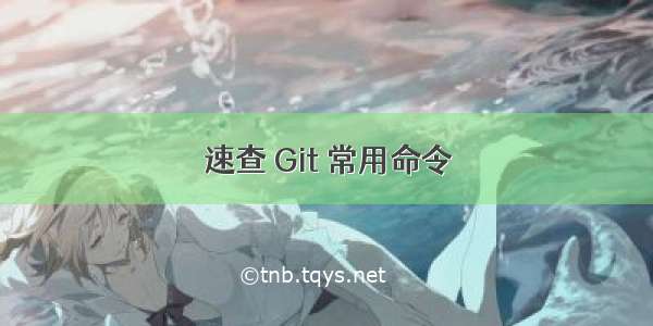 速查 Git 常用命令