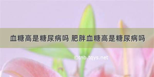 血糖高是糖尿病吗 肥胖血糖高是糖尿病吗