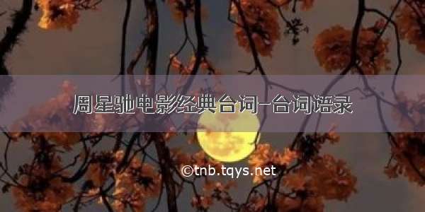 周星驰电影经典台词-台词语录