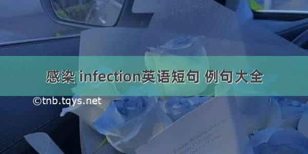 感染 infection英语短句 例句大全