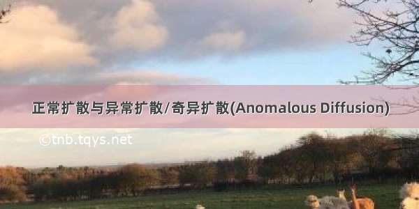 正常扩散与异常扩散/奇异扩散(Anomalous Diffusion)