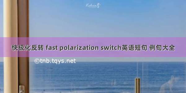 快极化反转 fast polarization switch英语短句 例句大全