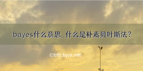 bayes什么意思_什么是朴素贝叶斯法？