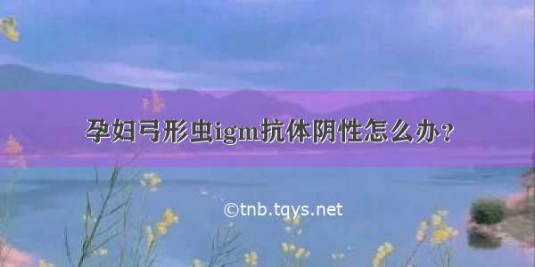 孕妇弓形虫igm抗体阴性怎么办？