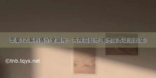 苹果12 系列售价全曝光：内存高起步 电池成本降低五成！