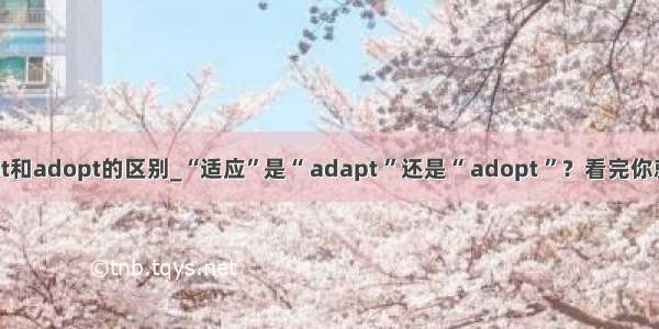 adapt和adopt的区别_“适应”是“ adapt ”还是“ adopt ”？看完你就会了